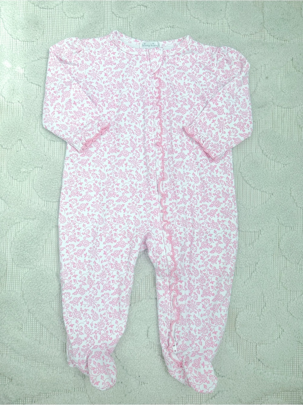 Kissy Kissy pink floral sleeper 9m like new